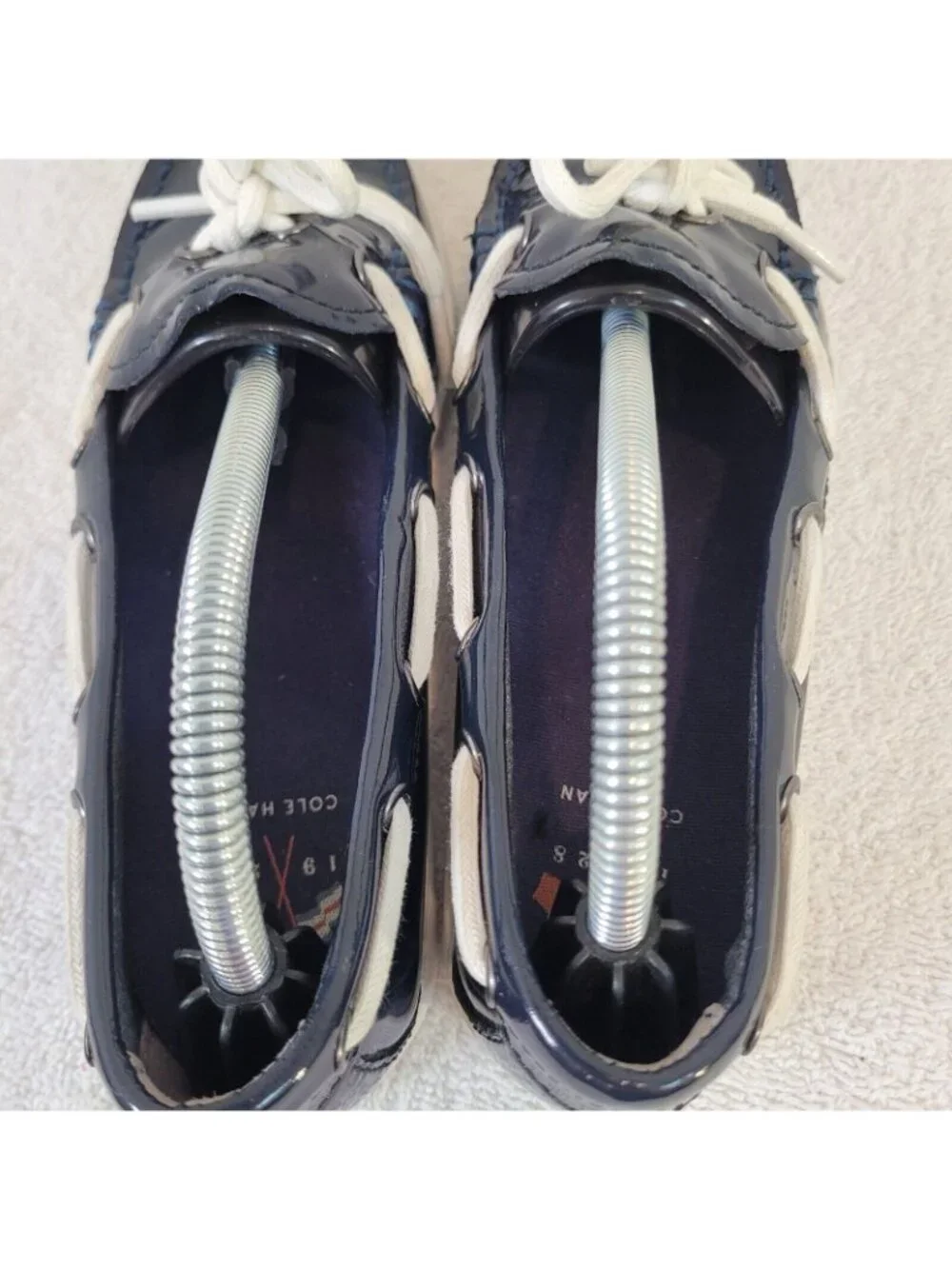 Cole Haan Boat Shoes Womens 6B Regatta Slip On W05747 Black Patent Leather - Picture 5 of 10
